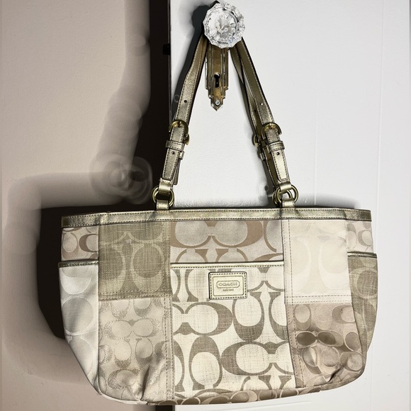 Coach Handbags - Coach Patchwork Khakimulti Shoulder Bag